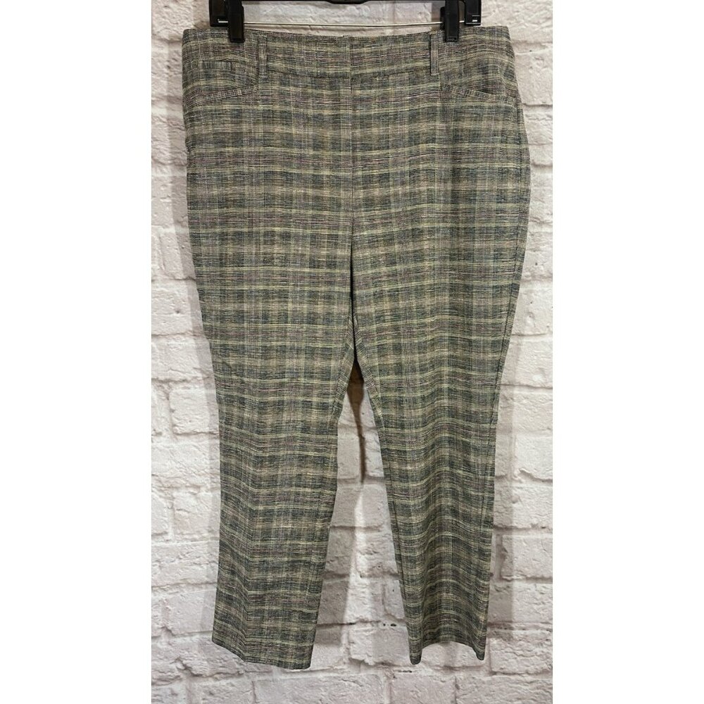 White House Black Market Plaid The Slim Ankle Pants Size 12S Short